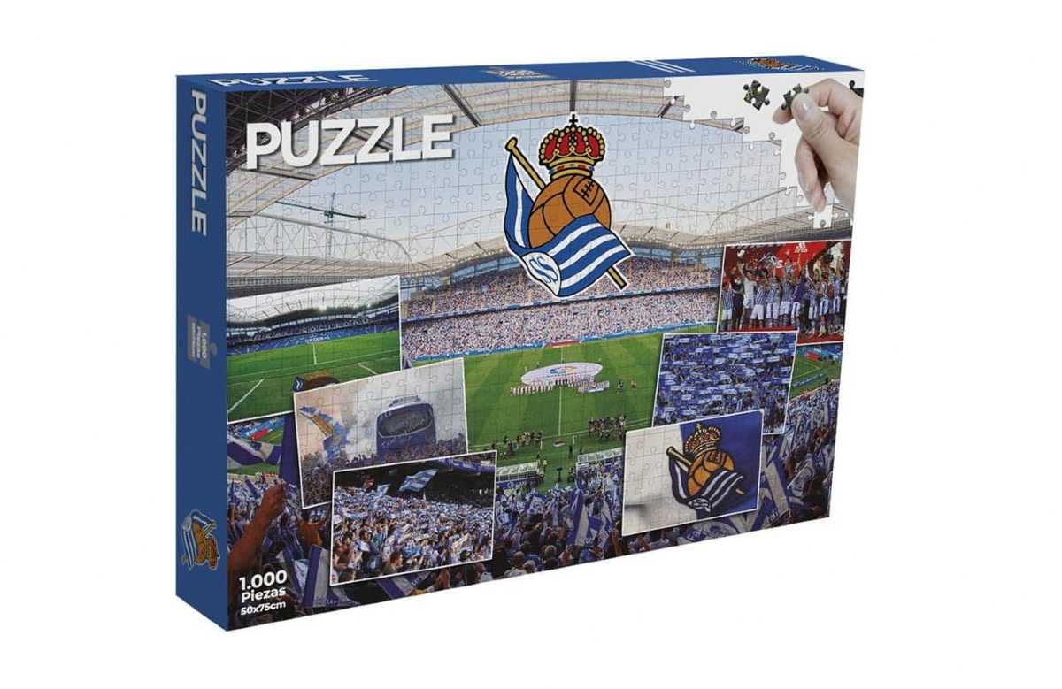 Puzle puzzle Fútbol Caja Madrid años 80 - 17 x 20 cm. Gran formato Vintage